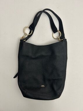 Vince Camuto Mell Hobo Bag in Black Pebbled Leather
